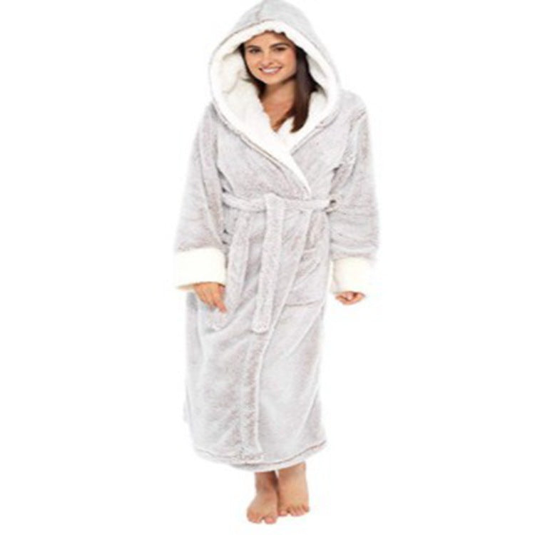 Women's Plush Housecoat with Hood in 8 Colors S-5XL - Wazzi's Wear