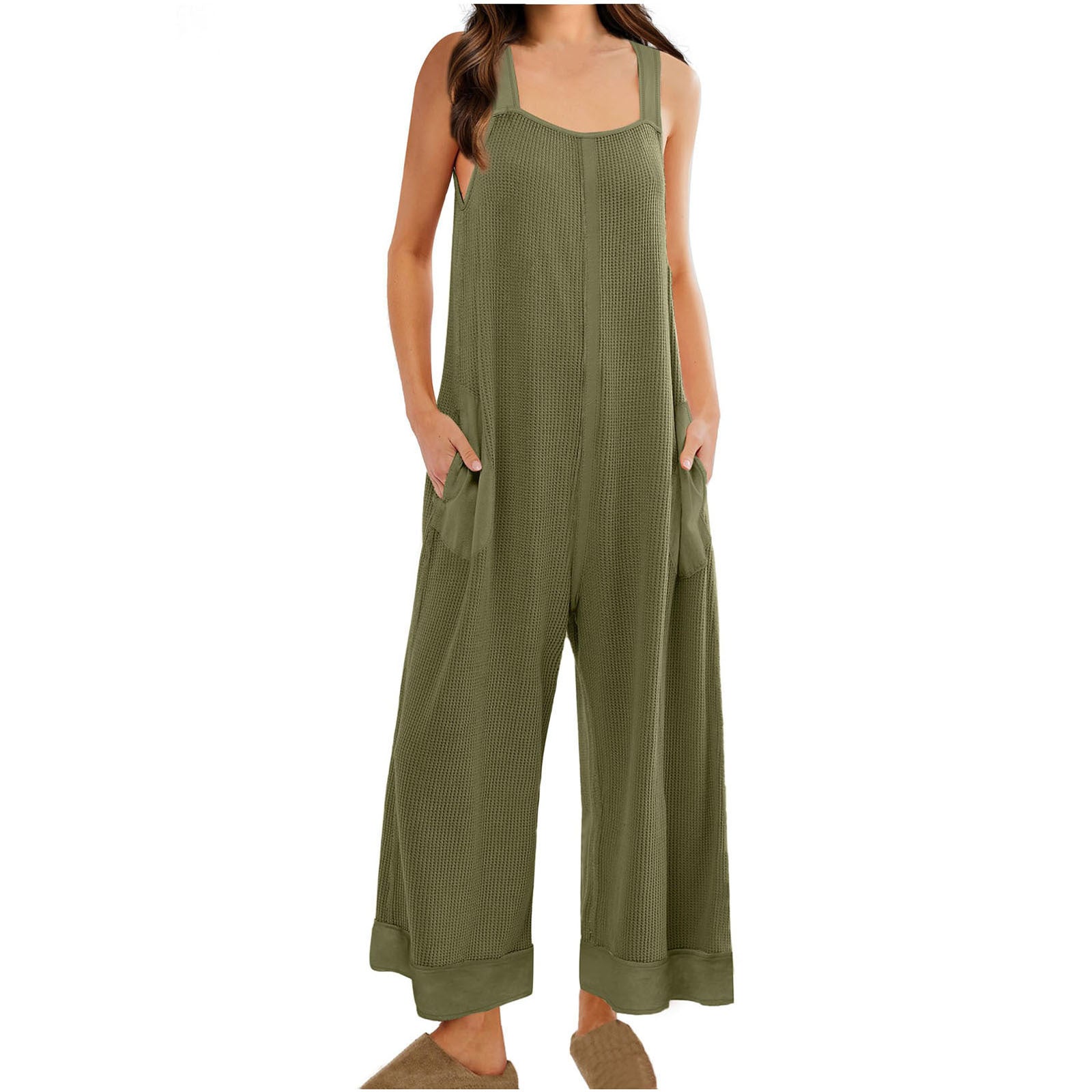 Women's Casual Loose Jumpsuit Sleeveless U-neck One-piece