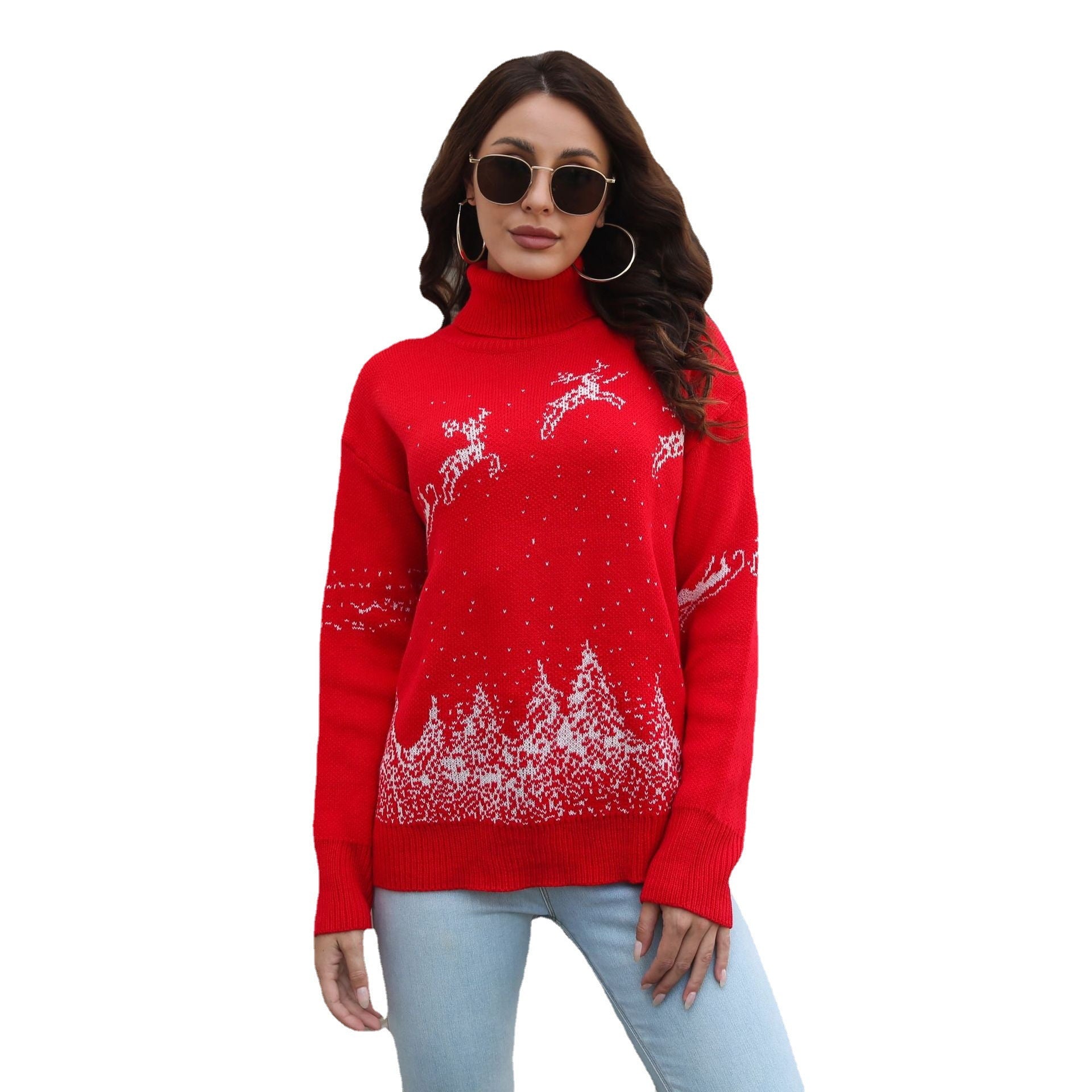 Christmas Turtleneck Sweater For Women