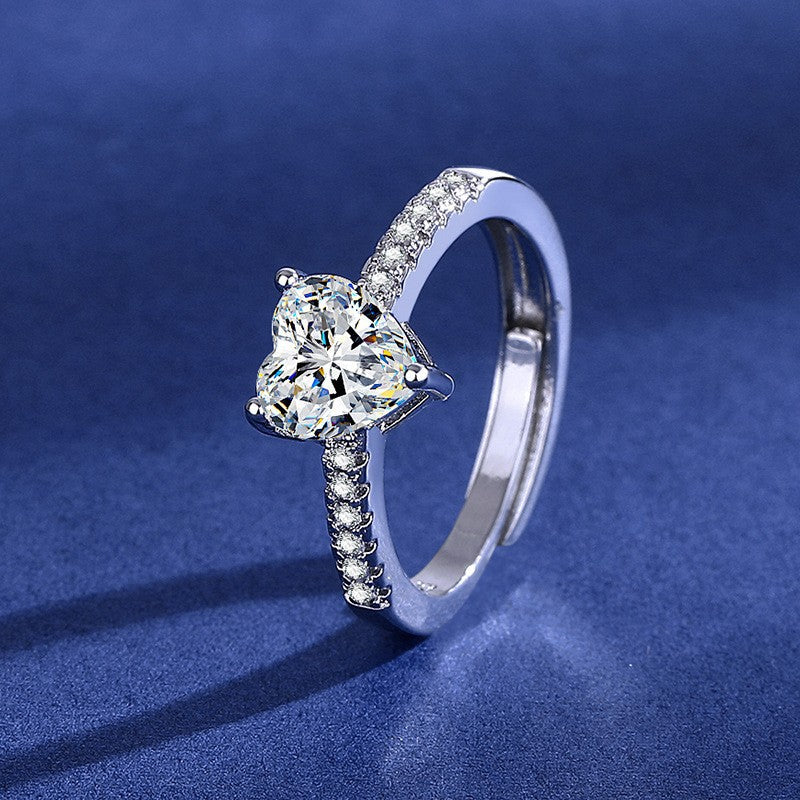 Elegant 1ct Simulated Moissanite Six-Prong Ring Luxury Wedding Jewelry For Women