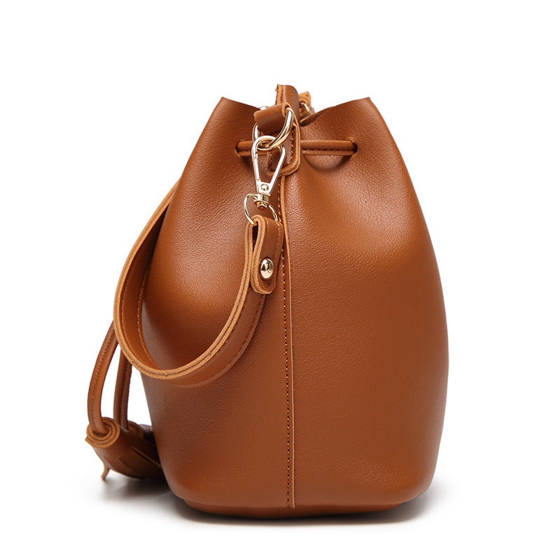 Women’s PU Leather Bucket Bag with Tassels in 5 Colors - Wazzi's Wear