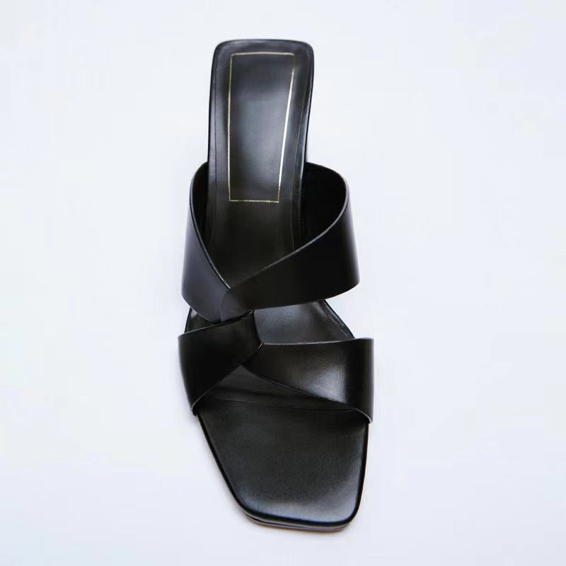 Women's Square Toe High Heel Sandals in 3 Colors