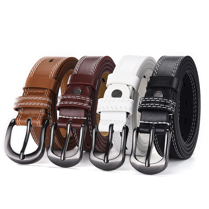 Unisex PU Leather 3’5” Belt in 4 Colors - Wazzi's Wear