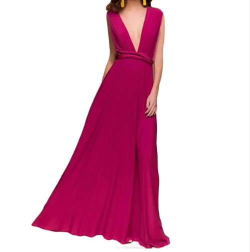 Women’s Sleeveless V-Neck Maxi Dress with Open Back in 21 Colors S-XL - Wazzi's Wear