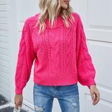 Round neck pullover sweater