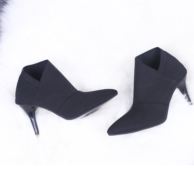 Women’s High Heel Stiletto Ankle Boots with Pointed Toe in 2 Colors - Wazzi's Wear