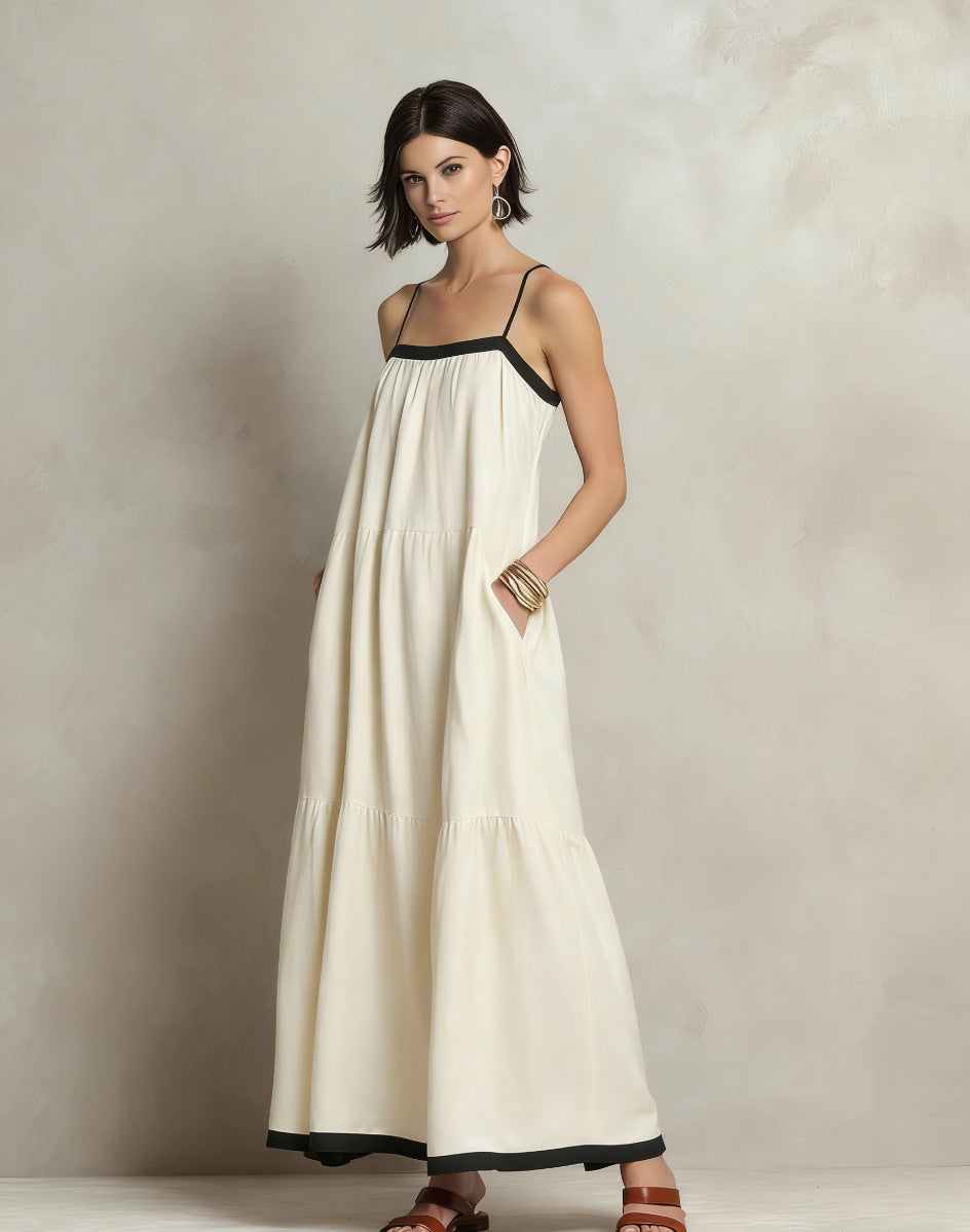 Loose Slimming Resort-Style Elegant Long Dress