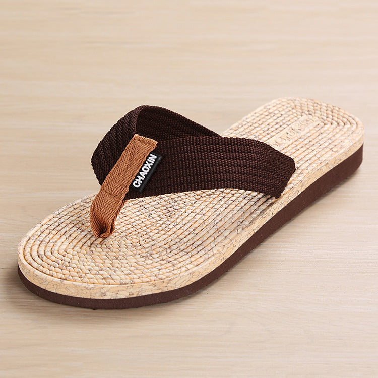 Women’s Non-Slip Wood Grain Flip-Flops in 2 Colors