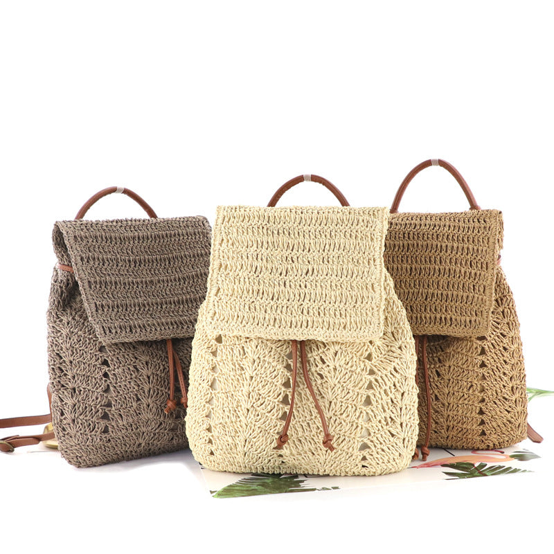 Women’s Woven Drawstring Bucket Bag in 3 Colors - Wazzi's Wear