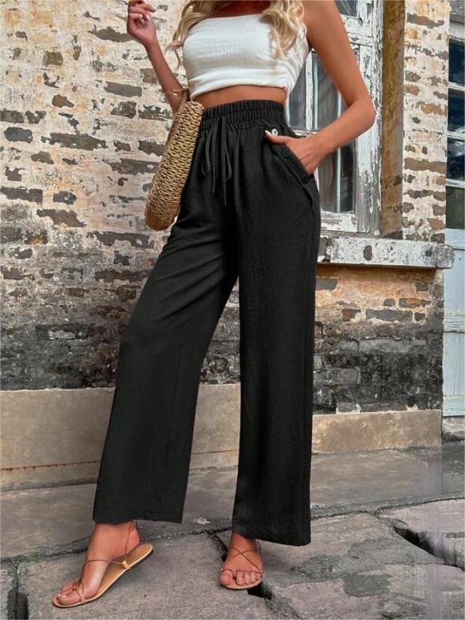 Women’s High Waist Wide Leg Pants with Pocket