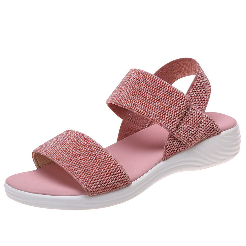 Women’s Wide Strap Flat Sandals with Ankle Band