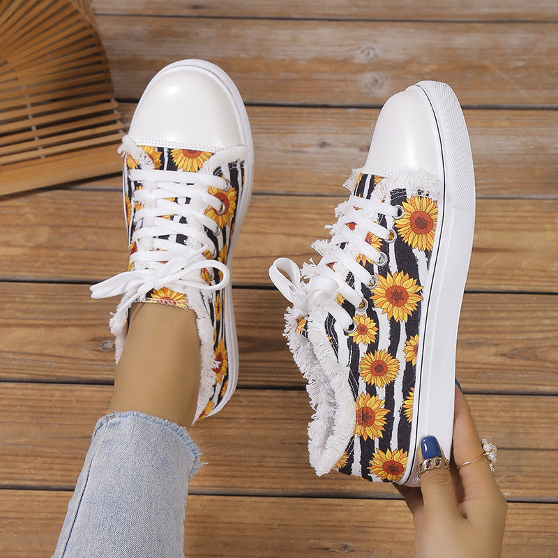 Women’s Patterned Canvas Sneakers - Wazzi's Wear