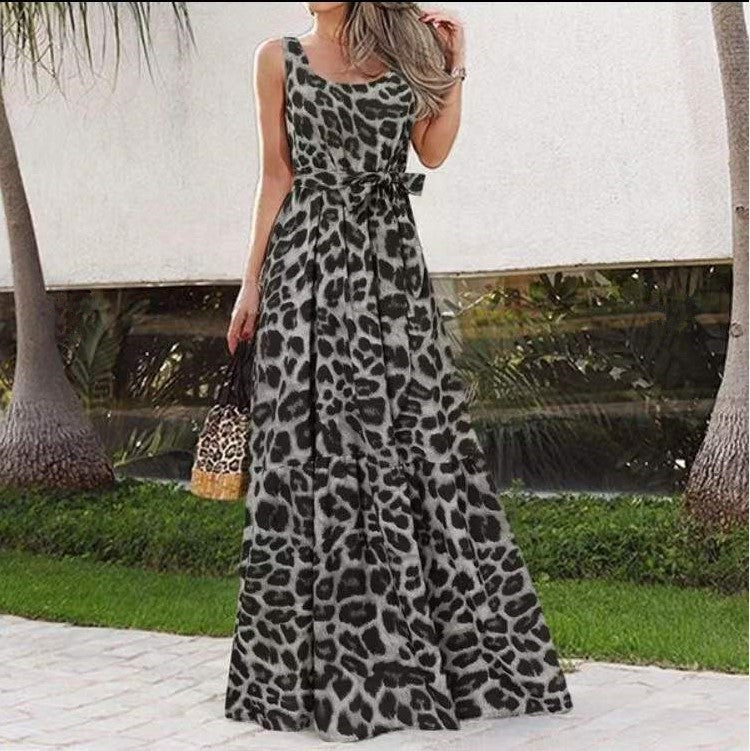 Women’s Printed Sleeveless Maxi Dress in 4 Colors S-5XL - Wazzi's Wear