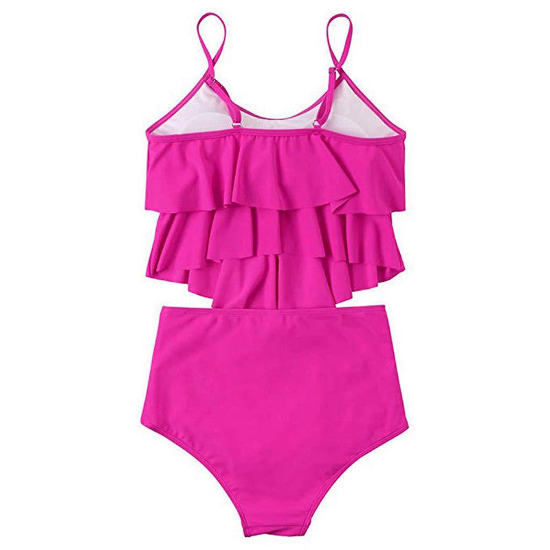 Women’s Ruffled Tankini Swimsuit in 3 Colors S-XL - Wazzi's Wear