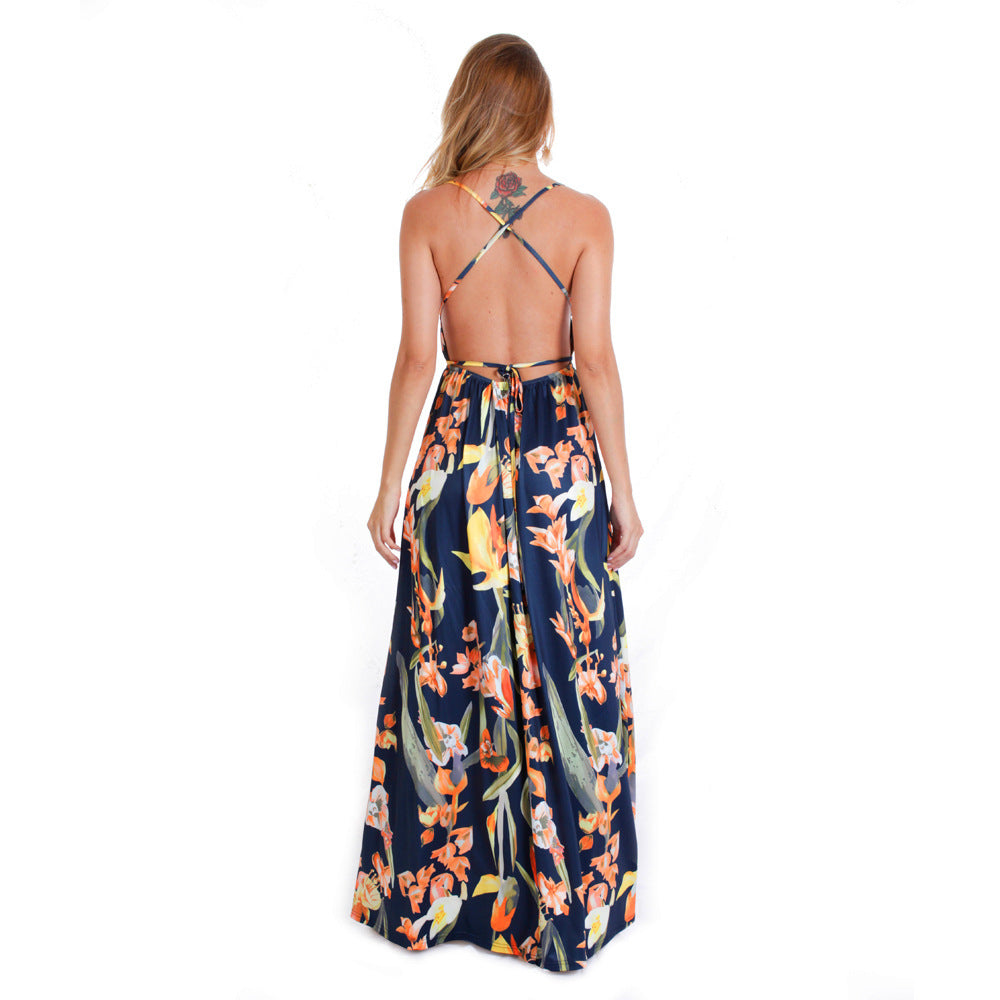 Sexy sling wrap breast beach dress