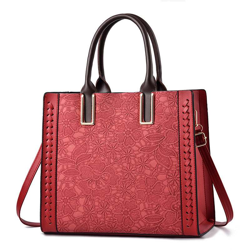 Elegant Flower Embossed Shoulder Bag