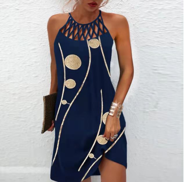 Women’s Sleeveless Halterneck Summer Midi Dress in 14 Patterns - Wazzi's Wear