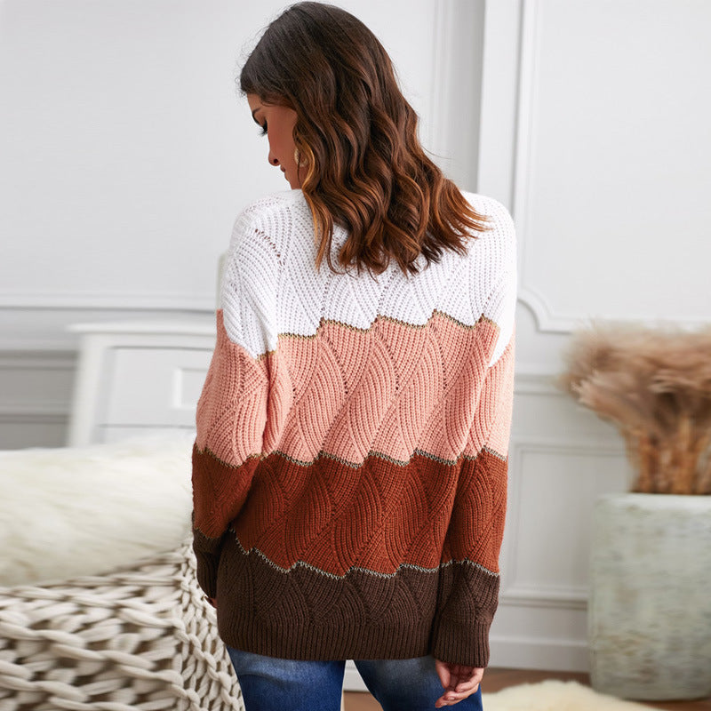 Sweater Women Fall Winter Amazon New Hit Color Long-sleeved