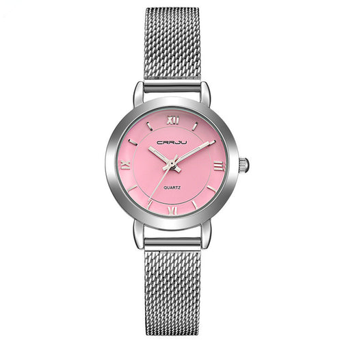 Women’s Silver Quartz Waterproof Watch - Wazzi's Wear