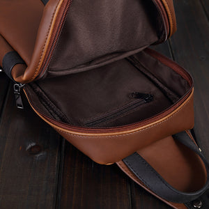 Men's PU Leather Messenger Bag - Wazzi's Wear