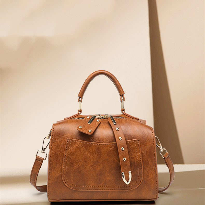 Women's Solid Color Hand Shoulder Bag