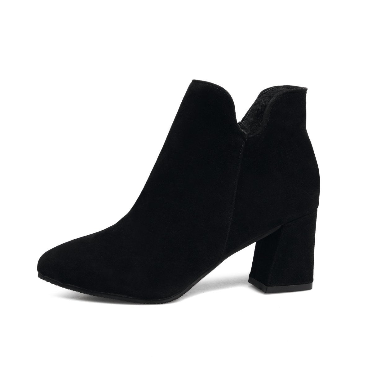 Women’s Fleece Lined Block Heel Ankle Boots