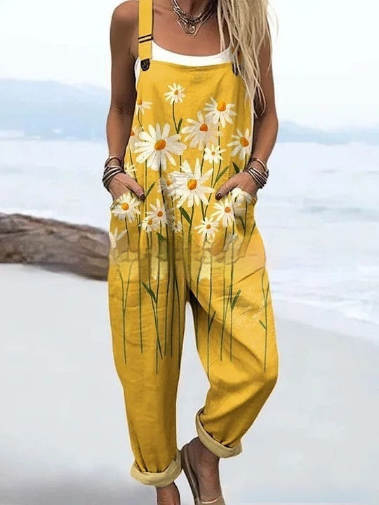 Women's Floral Element Print Fashion Casual Women's Jumpsuit
