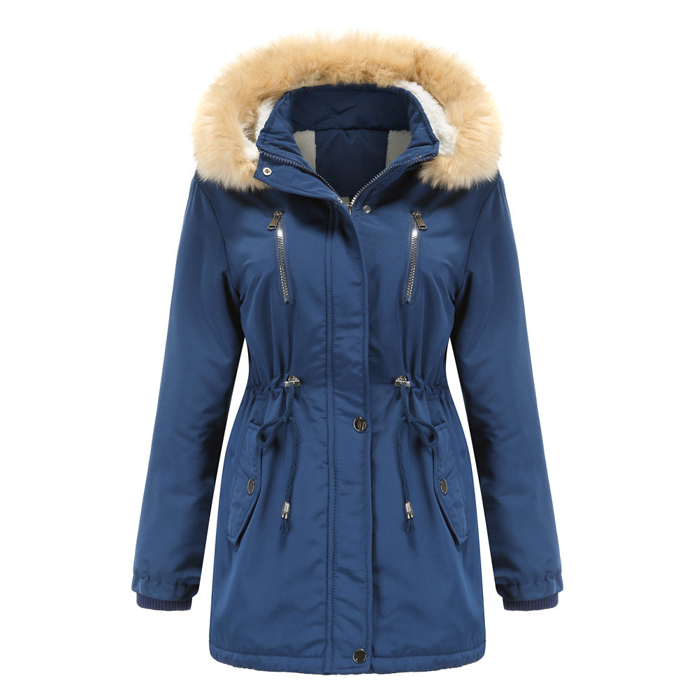 Women’s Fleece Winter Coat with Detachable Hood in 5 Colors S-5XL - Wazzi's Wear