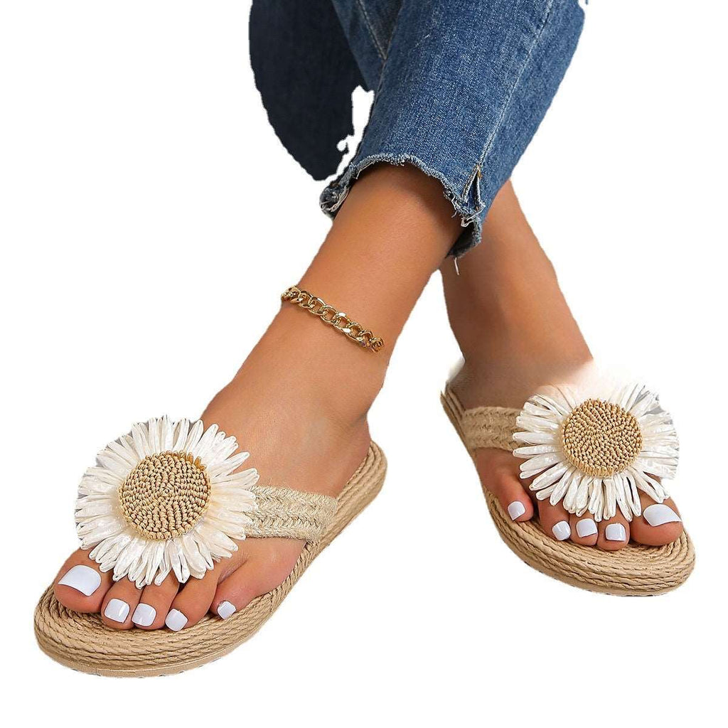 Women's Flat Casual Bohemian Sandals with Flower