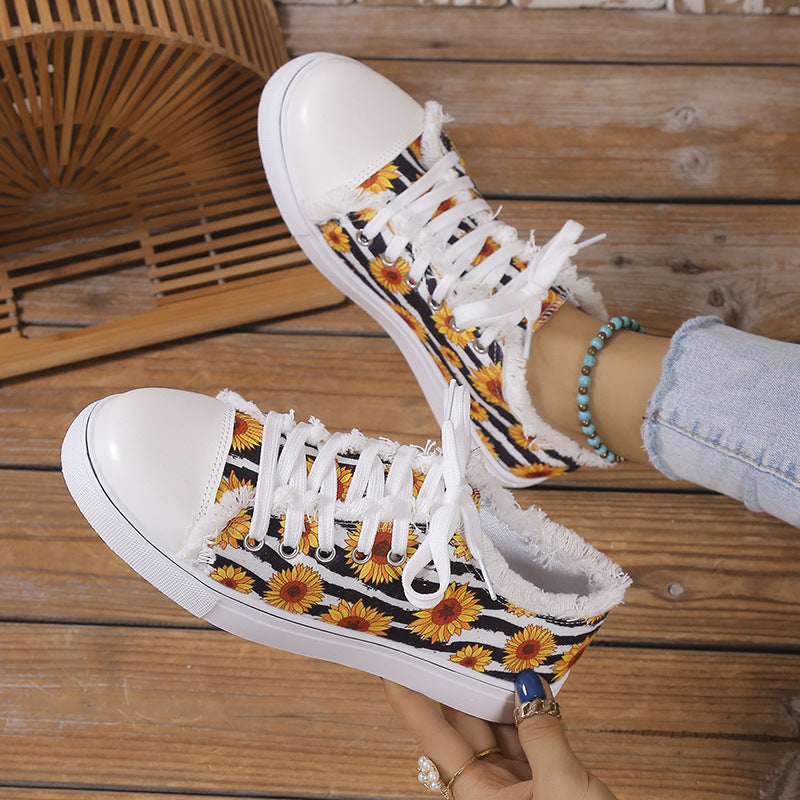 Women’s Patterned Canvas Sneakers - Wazzi's Wear