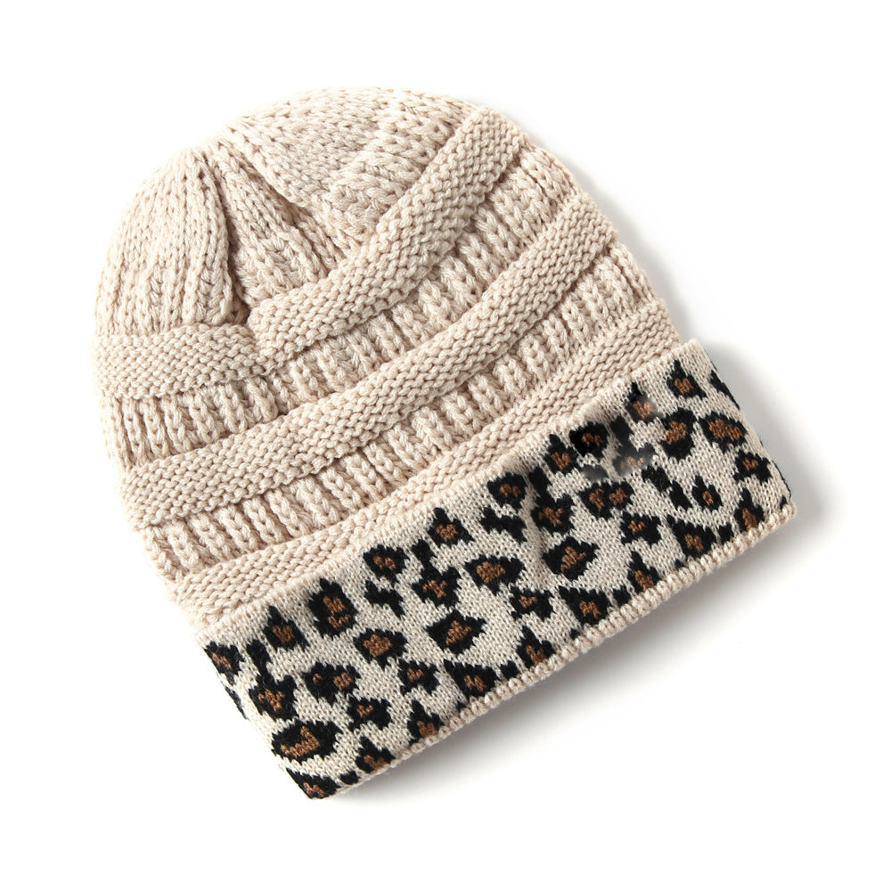 Women's Leopard Print Knit Beanie in 10 Colors - Wazzi's Wear