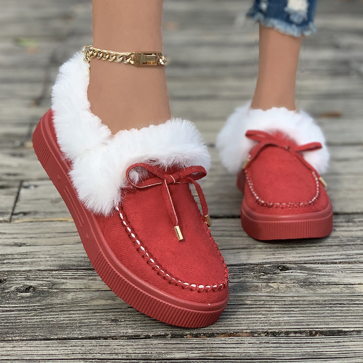 Women’s Plush Suede Platform Slippers