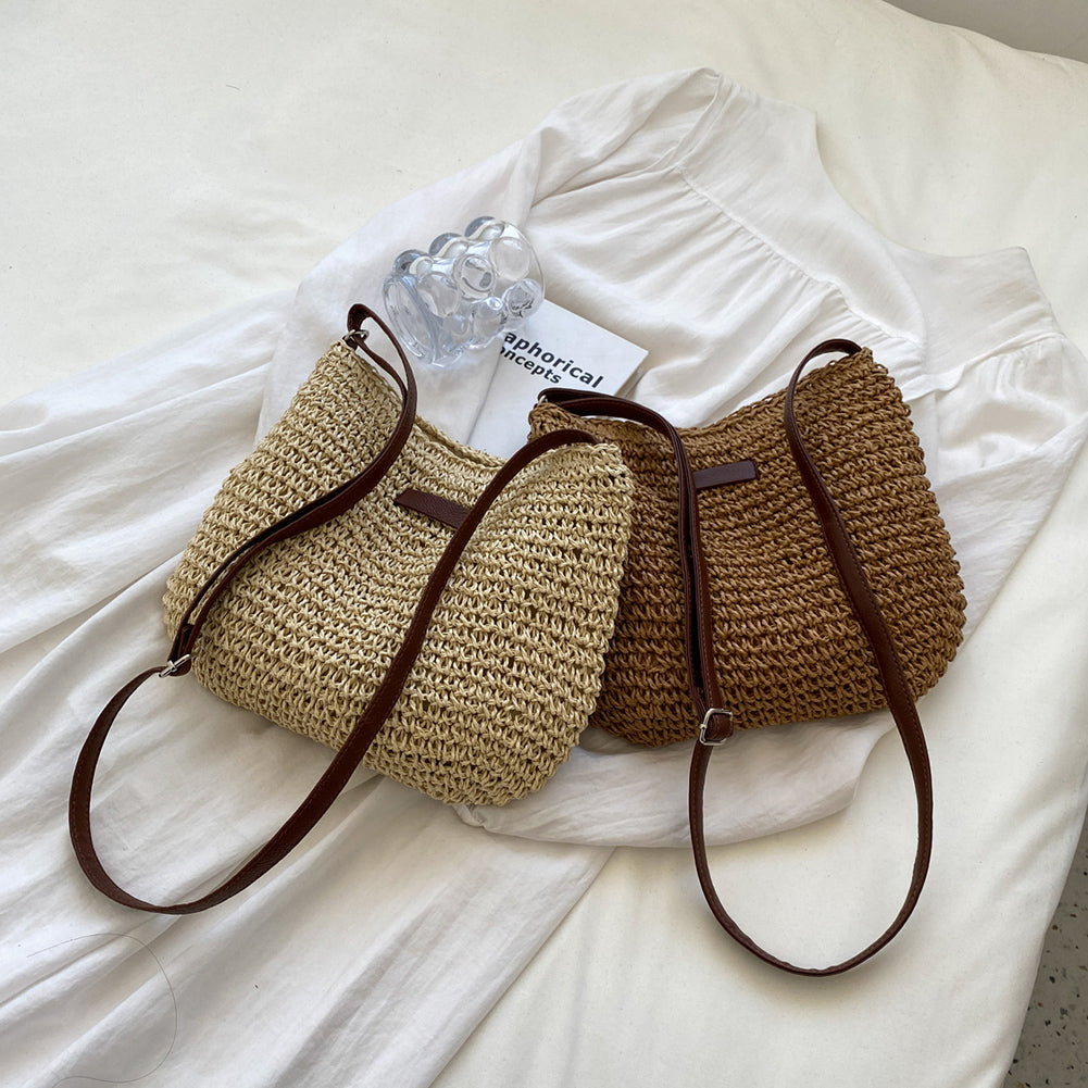 Women’s Straw Tote Shoulder Bag in 2 Colors - Wazzi's Wear