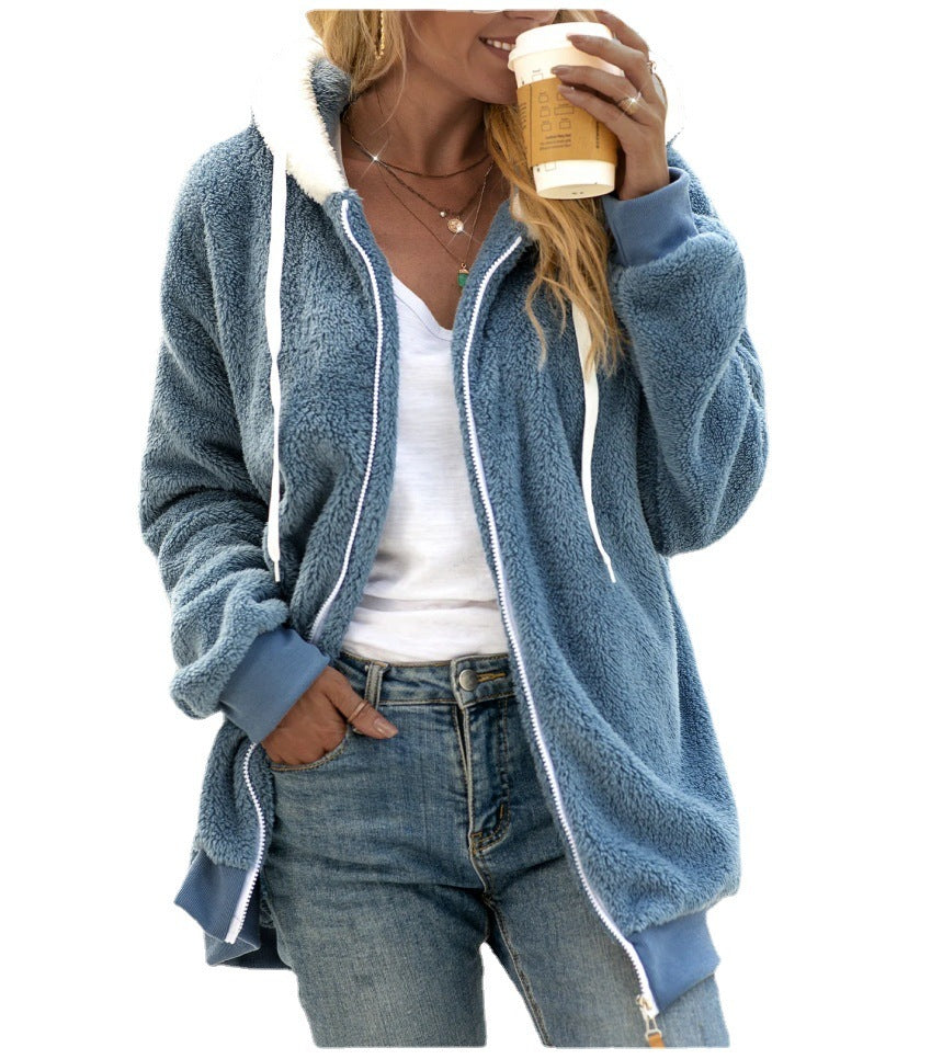 Women’s Plush Hooded Fall Jacket