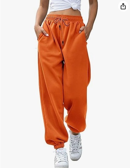 Women's Loose Fit Cuffed Sweatpants with Pockets