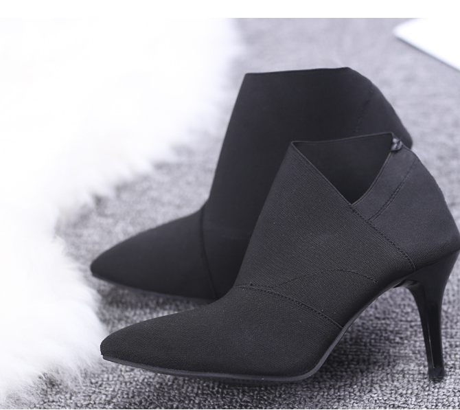 Women’s Chic Pointed Toe Ankle-Height Stiletto Boots