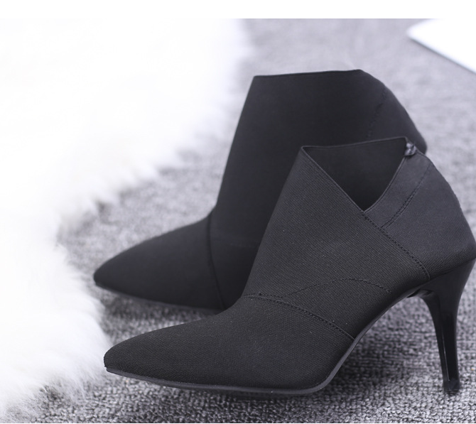 Women’s High Heel Stiletto Ankle Boots with Pointed Toe in 2 Colors - Wazzi's Wear