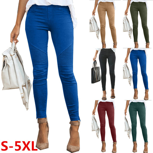 Women’s Slim Fit High Waist Pencil Pants in 10 Colors S-5X - Wazzi's Wear