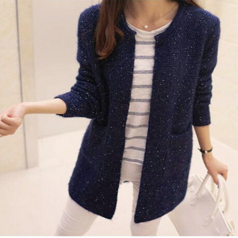 Women’s Long Sleeve Knit Cardigan with Pockets in 6 Colors S-2XL - Wazzi's Wear