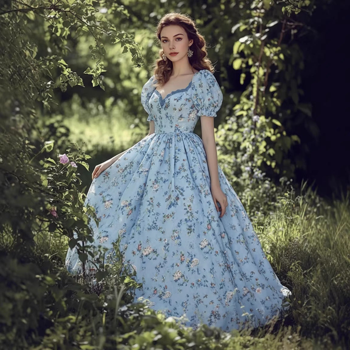 Womens Bohemian Casual V-Neck Short-Sleeve Dress