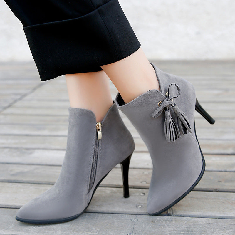 Women’s Suede Ankle Length Stiletto Boots