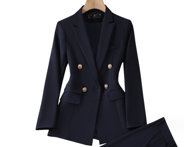 Women's Suit Jacket with Bell-Bottom Pants Business Suit in 3 Colors S-4XL - Wazzi's Wear