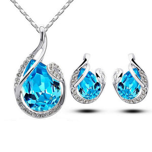Women’s Necklace and Earrings Jewelry Set in 5 Colors - Wazzi's Wear