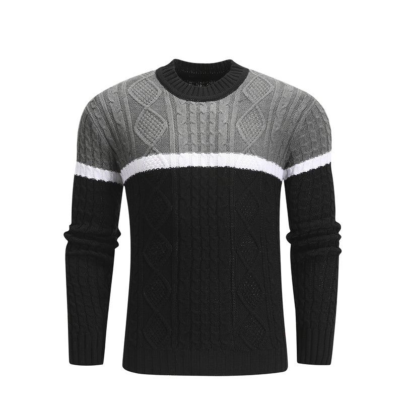 Men’s Knit Long Sleeve Colorblock Sweater S-XXL - Wazzi's Wear