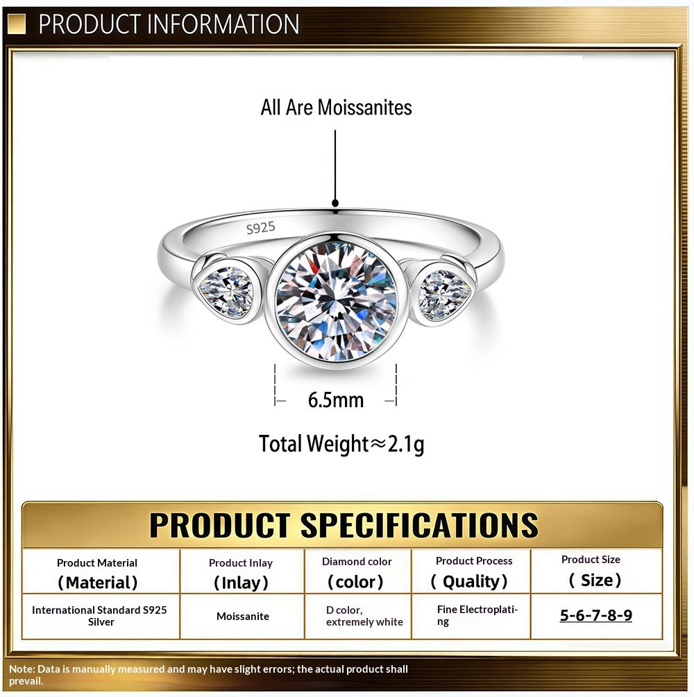 Women's Simple, Personalized, Light-Luxury Moissanite Ring