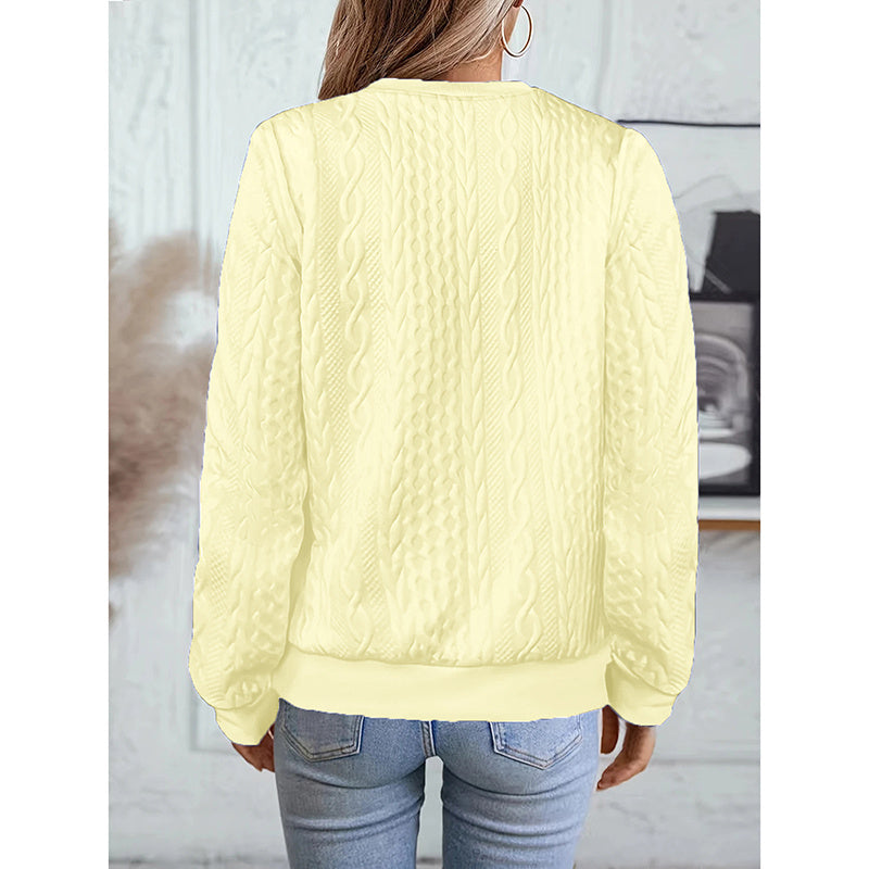 Women's Textured Half Zip Pullover Tops Casual Long Sleeve Crewneck Sweatshirts