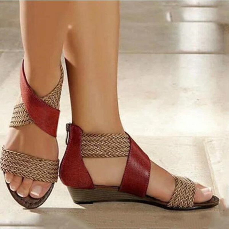 Women’s Leather Bohemian Woven Sandals in 7 Colors - Wazzi's Wear