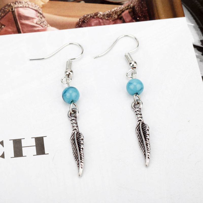 Unisex Ethnic Feather Drop Earrings - Wazzi's Wear