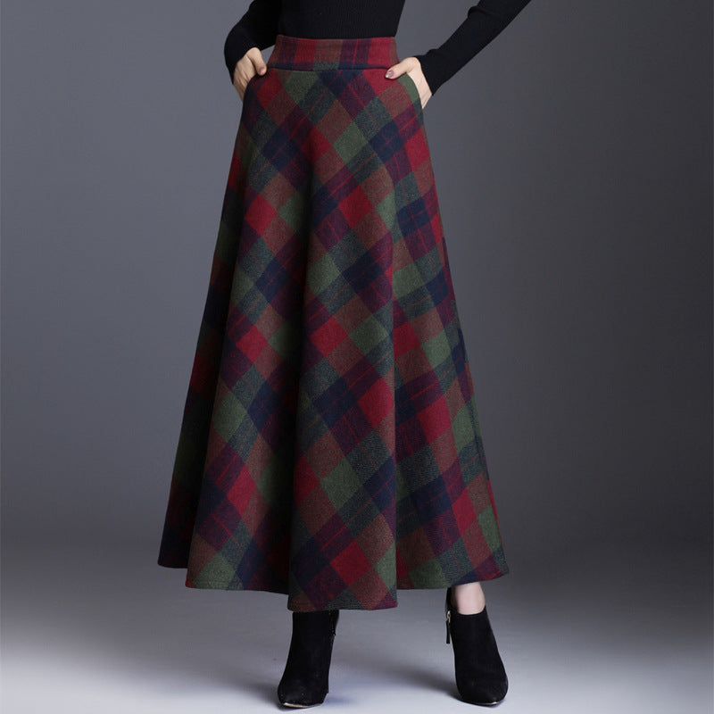 Woolen plaid skirt