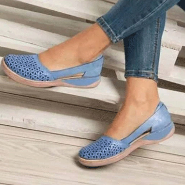 Zapatos planos sin cordones de color liso para mujer